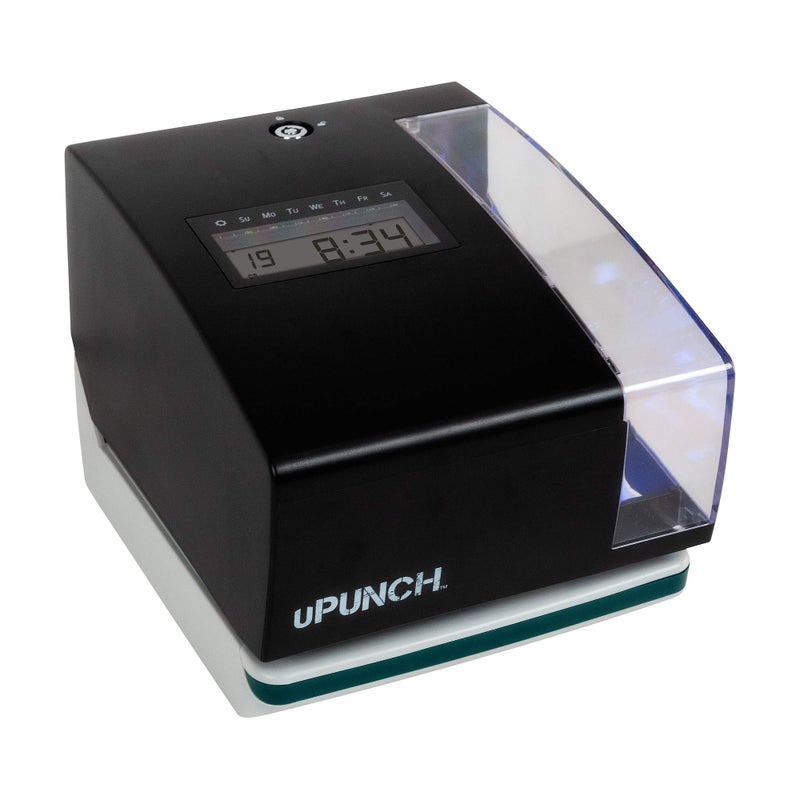uPunch CR1000 Digital Time Clock and Date Stamp for Small Business: Complete Employee Time Tracking System with 50 Time Cards, Ribbon & Keys - Image 2